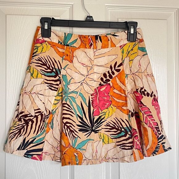 Forever 21 linen blend tropical skirt size s - Picture 6 of 7